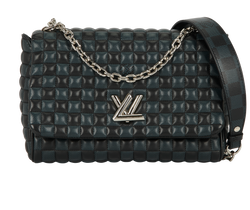 Quilted Damier Twist, Leather, Black/Navy, FO3129, DB/E, 2*